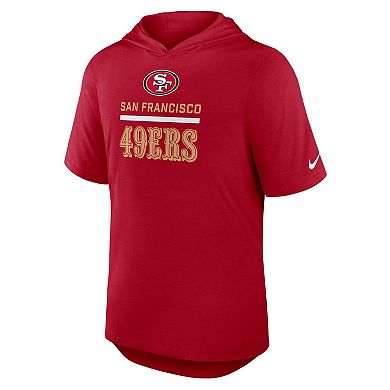 Men's Nike Scarlet San Francisco 49ers Lockup Tri-Blend Hoodie T-Shirt