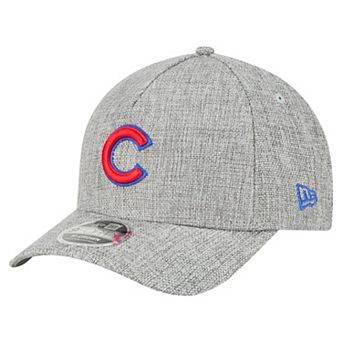 Men's New Era Gray Chicago Cubs Cotton Weave M-Crown A-Frame 9FORTY Adjustable Hat