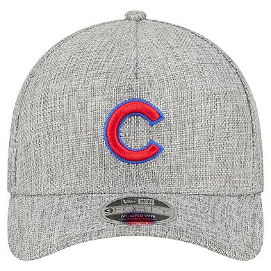 Men's New Era Gray Chicago Cubs Cotton Weave M-Crown A-Frame 9FORTY Adjustable Hat