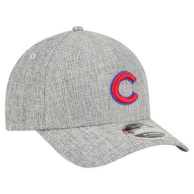 Men's New Era Gray Chicago Cubs Cotton Weave M-Crown A-Frame 9FORTY Adjustable Hat