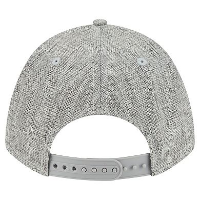 Men's New Era Gray Chicago Cubs Cotton Weave M-Crown A-Frame 9FORTY Adjustable Hat