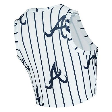 Women's Concepts Sport White Atlanta Braves Pinstripe Record Tank & Short Set