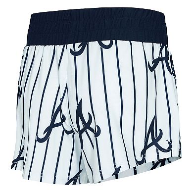 Women's Concepts Sport White Atlanta Braves Pinstripe Record Tank & Short Set