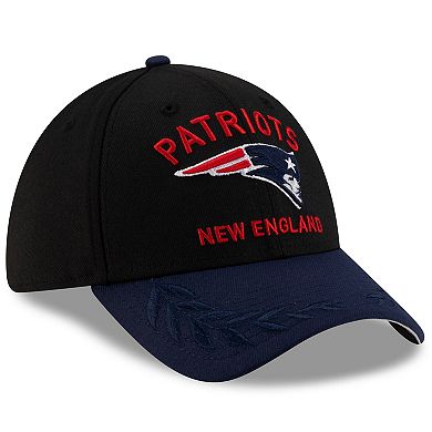 Men's New Era Black/Navy New England Patriots 2025 NFL Draft 39THIRTY Flex Hat