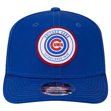 Men's New Era Royal Chicago Cubs Circle Patch 9SEVENTY Stretch-Snap Hat