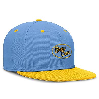 Men's Nike Blue/Yellow Milwaukee Brewers City Connect Patch Performance Fitted Hat