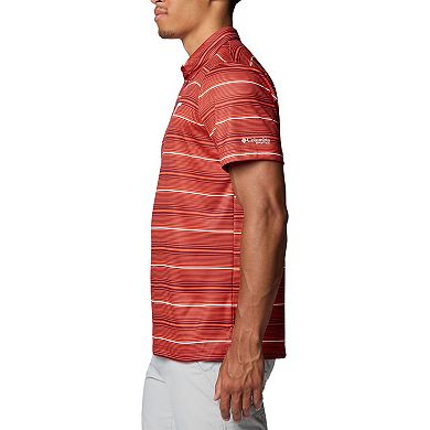 Men's Columbia Orange Virginia Tech Hokies PFG Super Terminal Tackle™ Omni-Shade™ Stripe Polo