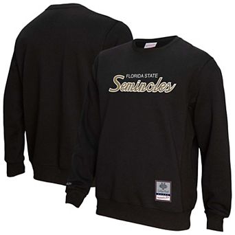 Men's Mitchell & Ness Black Florida State Seminoles Elite Script Pullover Sweatshirt
