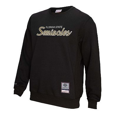 Men's Mitchell & Ness Black Florida State Seminoles Elite Script Pullover Sweatshirt