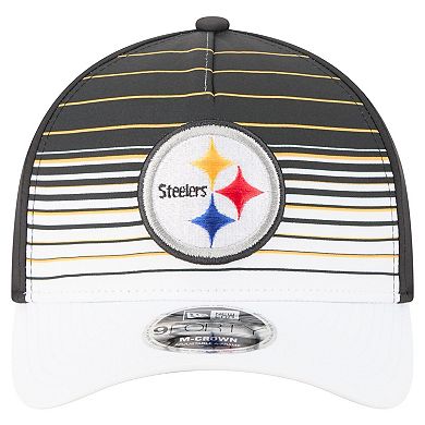 Men's New Era White/Black Pittsburgh Steelers Adventure Gradient 9FORTY M-Crown A-Frame Adjustable Hat