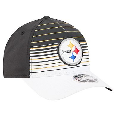 Men's New Era White/Black Pittsburgh Steelers Adventure Gradient 9FORTY M-Crown A-Frame Adjustable Hat