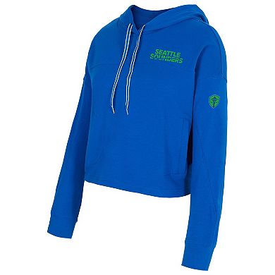 Women's Concepts Sport Blue Seattle Sounders FC Elevation Tri-Blend Long Sleeve Pullover Hoodie