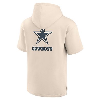 Men's Fanatics Cream Dallas Cowboys Elements Future Ground Lettering Short Sleeve Pullover Hoodie