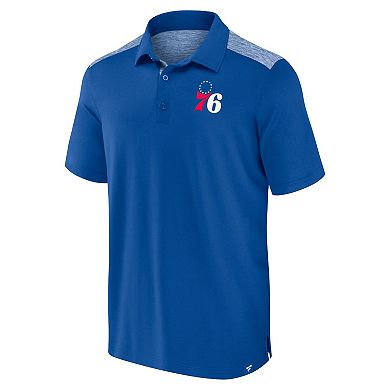 Men's Fanatics Royal Philadelphia 76ers Iconic Brushed Blocked Polo