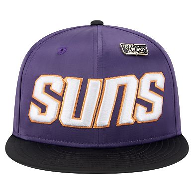 Men's New Era Purple/Black Phoenix Suns Throwback Satin Vintage Pin Two-Tone 59FIFTY Fitted Hat