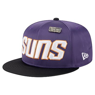 Men's New Era Purple/Black Phoenix Suns Throwback Satin Vintage Pin Two-Tone 59FIFTY Fitted Hat
