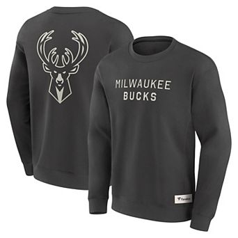 Men's Fanatics Gray Milwaukee Bucks Elements Future Ground Lettering Pullover Sweatshirt