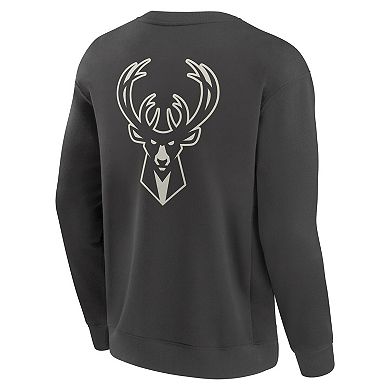 Men's Fanatics Gray Milwaukee Bucks Elements Future Ground Lettering Pullover Sweatshirt