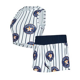 Women's Concepts Sport White Houston Astros Pinstripe Record Tank & Short Set