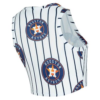 Women's Concepts Sport White Houston Astros Pinstripe Record Tank & Short Set