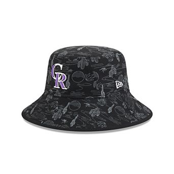 Youth New Era Black Colorado Rockies 2025 Spring Training All Over Print Bucket Hat