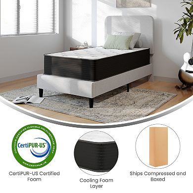 Emma and Oliver 12" Hybrid Pocket Spring with Cooling Foam Layer Mattress in a Box