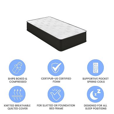 Emma and Oliver 12" Hybrid Pocket Spring with Cooling Foam Layer Mattress in a Box