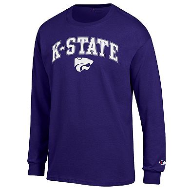 Men's Champion Purple Kansas State Wildcats Arch Over Logo Long Sleeve T-Shirt