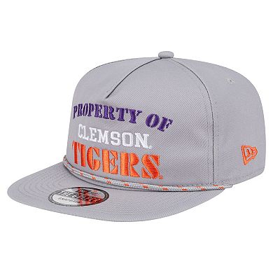 Men's New Era Gray Clemson Tigers Golfer Vintage Adjustable Hat