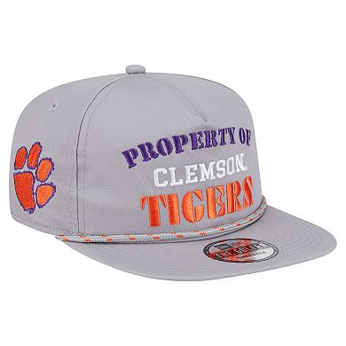 Men's New Era Gray Clemson Tigers Golfer Vintage Adjustable Hat