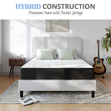 Emma and Oliver 10" Hybrid Pocket Spring with Cooling Foam Layer Mattress in a Box
