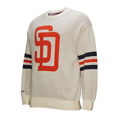 Men's Mitchell & Ness Cream San Diego Padres Retro Pullover Sweater