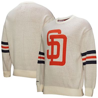 Men's Mitchell & Ness Cream San Diego Padres Retro Pullover Sweater