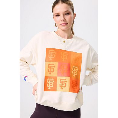 Women's Terez Cream San Francisco Giants Technicolor Oversized Pullover Sweatshirt