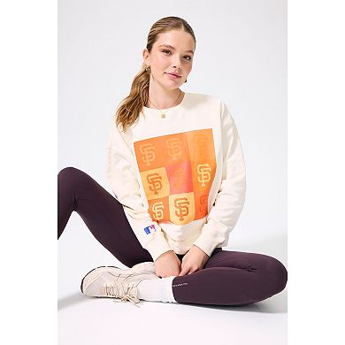 Women's Terez Cream San Francisco Giants Technicolor Oversized Pullover Sweatshirt