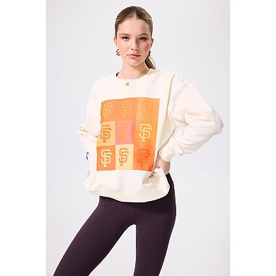 Women's Terez Cream San Francisco Giants Technicolor Oversized Pullover Sweatshirt