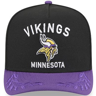 Youth New Era Black/Purple Minnesota Vikings 2025 NFL Draft A-Frame 9FIFTY Snapback Hat