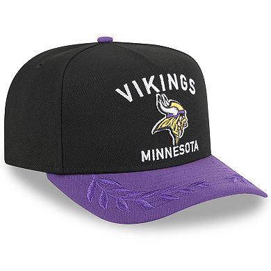 Youth New Era Black/Purple Minnesota Vikings 2025 NFL Draft A-Frame 9FIFTY Snapback Hat