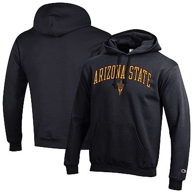 Men's Champion Black Arizona State Sun Devils Arched Logo Fleece Pullover Hoodie