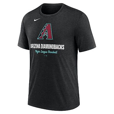 Men's Nike Heather Black Arizona Diamondbacks Logo Tri-Blend T-Shirt