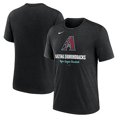 Men's Nike Heather Black Arizona Diamondbacks Logo Tri-Blend T-Shirt