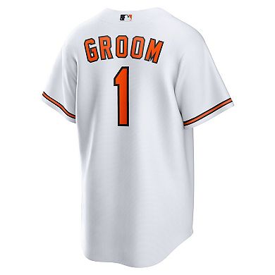 Men's Nike White Baltimore Orioles #1 Groom Home Replica Jersey