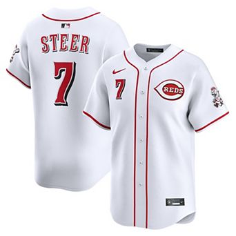 Men's Nike Spencer Steer White Cincinnati Reds Home Limited Player Jersey