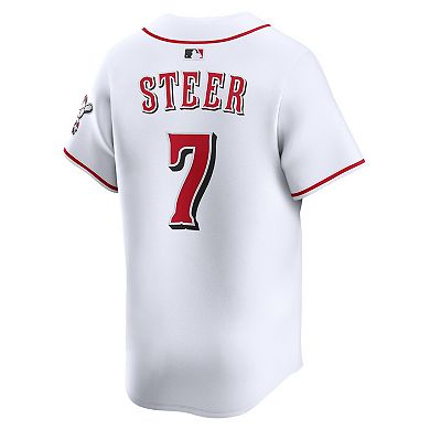 Men's Nike Spencer Steer White Cincinnati Reds Home Limited Player Jersey