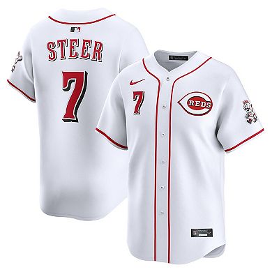 Men's Nike Spencer Steer White Cincinnati Reds Home Limited Player Jersey