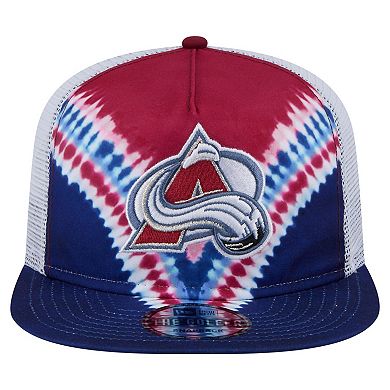 Men's New Era Navy/Burgundy Colorado Avalanche Throwback V-Dye Adjustable Golfer Hat