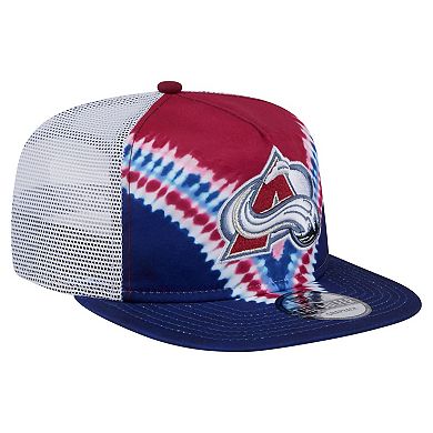 Men's New Era Navy/Burgundy Colorado Avalanche Throwback V-Dye Adjustable Golfer Hat