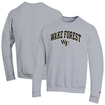 Men's Champion Heather Gray Wake Forest Demon Deacons Arch Over Logo Pullover Sweatshirt