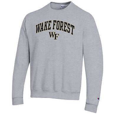 Men's�Champion Heather Gray Wake Forest Demon Deacons Arch Over Logo Pullover Sweatshirt