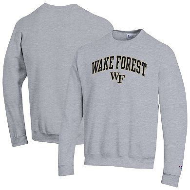 Men's�Champion Heather Gray Wake Forest Demon Deacons Arch Over Logo Pullover Sweatshirt
